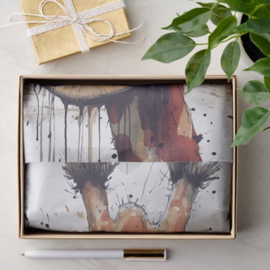 Afrikaanse Giraffe karikatuur Funny Safari Tissuepapier (Geschenk)