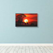Afrikaanse Giraffe Safari Sunset Canvas schilderen Afdruk (Insitu (Houten vloer))