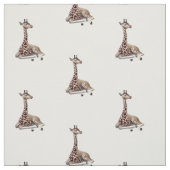 Afrikaanse Giraffe Wildlife Cotton Fabric. Stof (Swatch)