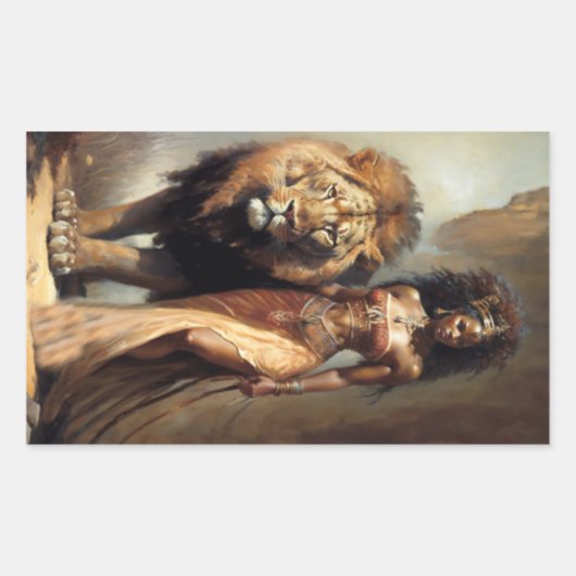 Afrikaanse godin van dieren, kunst rechthoekige sticker (Voorkant)
