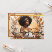 Afrikaanse godin zachte boho zwangerschap aankondi kaart (Voorkant / Achterkant in situ)