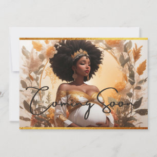 Afrikaanse godin zachte boho zwangerschap aankondi kaart