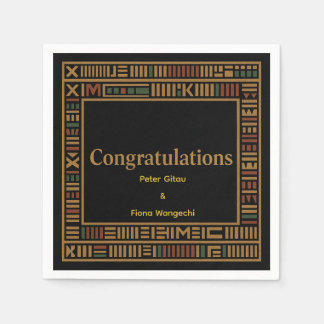 Afrikaanse Gold Kente Wedding Party Napkin Servet