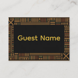Afrikaanse Gold Kente Wedding Place Card Plaatskaartje