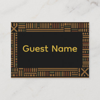 Afrikaanse Gold Kente Wedding Place Card Plaatskaartje