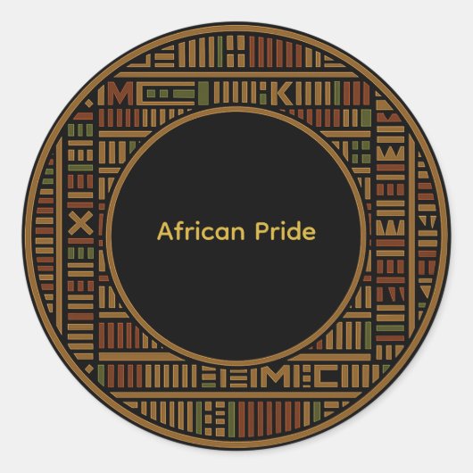 Afrikaanse Goud Kente Patroon Sticker (Voorkant)