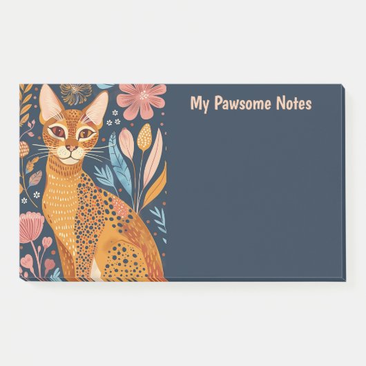 Afrikaanse Gouden Kat Boho Mijn Pawsome Persoonlij Post-it® Notes (Voorkant)