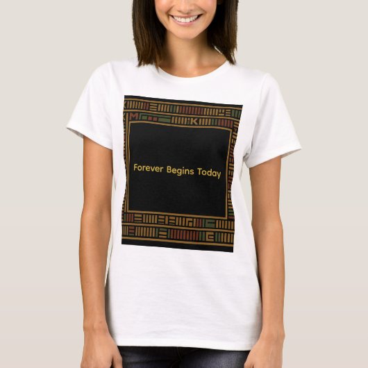 Afrikaanse gouden kente patroon T-shirt (Voorkant)