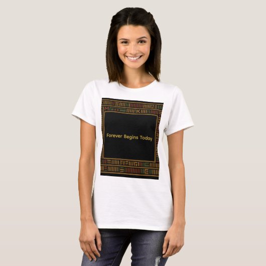 Afrikaanse gouden kente patroon T-shirt (Voorkant volledig)