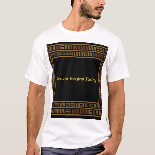 Afrikaanse gouden kente patroon T-shirt (Voorkant)