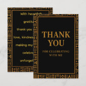 Afrikaanse gouden kente verjaardag bedankkaart (Voorkant / Achterkant)