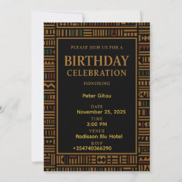 Afrikaanse gouden kente verjaardag uitnodiging