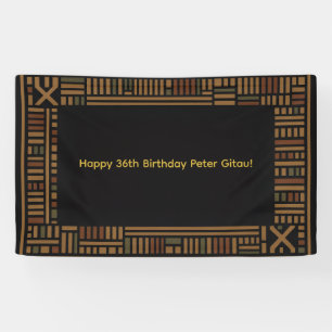 Afrikaanse Gouden Kente Verjaardagsfeest Banner