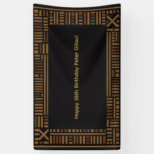 Afrikaanse Gouden Kente Verjaardagsfeest Banner (Verticaal)
