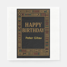 Afrikaanse Gouden Kente Verjaardagsfeest Servet