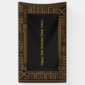 Afrikaanse gouden kente verjaardagsfeestbanner spandoek (Verticaal)