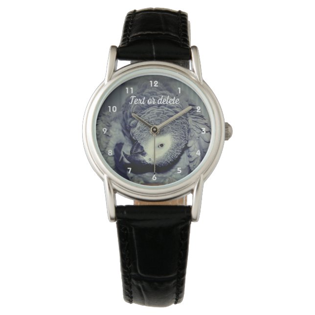 Afrikaanse Gray Parrot Cute Bird 2 Horloge (Voorkant)