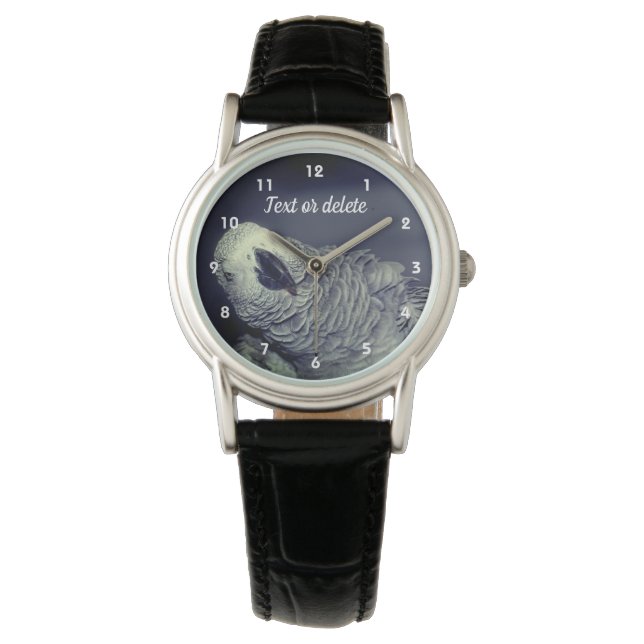 Afrikaanse Gray Parrot Cute Bird Horloge (Voorkant)