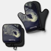 Afrikaanse Gray Parrot Cute Bird Ovenwant & Pannenlap Set (Voorkant / Achterkant)