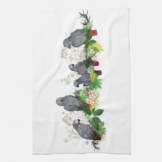 Afrikaanse Gray Parrot Kitchen Towel Theedoek (Verticaal)