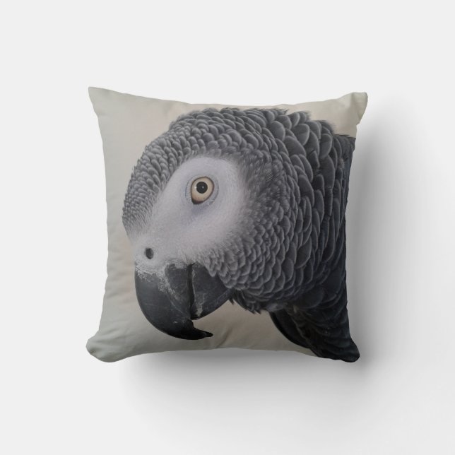 Afrikaanse Gray Parrot Pillow Kussen (Voorkant)