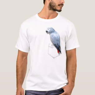 Afrikaanse grijs in je zak t-shirt