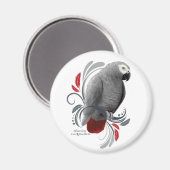 Afrikaanse grijs magneet (Voorkant / Achterkant)