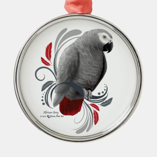 Afrikaanse grijs metalen ornament (Voorkant)