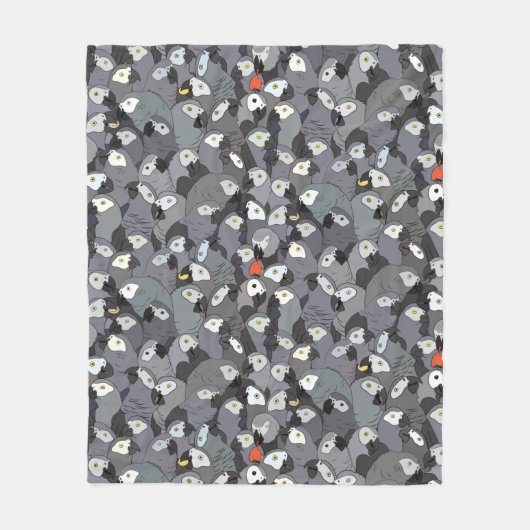 Afrikaanse grijs over het gehele patroon fleece deken (Voorkant)