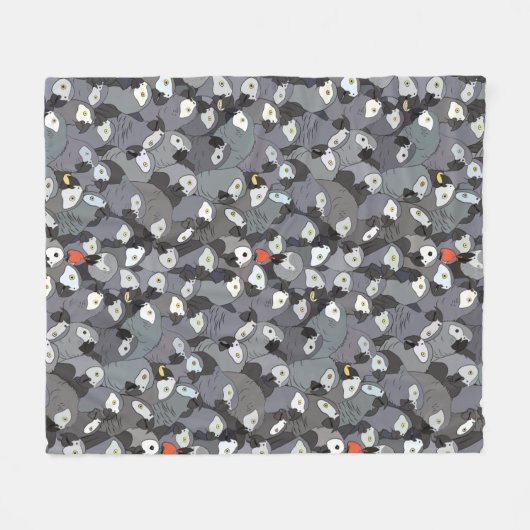 Afrikaanse grijs over het gehele patroon fleece deken (Voorkant (Horizontaal))