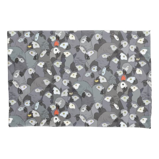 Afrikaanse grijs over het gehele patroon kussensloop (Voorkant)