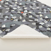 Afrikaanse grijs over patroonvlootsbank sherpa deken (3/4)