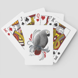 Afrikaanse grijs pokerkaarten