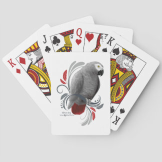 Afrikaanse grijs pokerkaarten