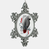 Afrikaanse grijs tin sneeuwvlok ornament (Links)