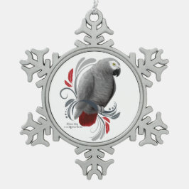 Afrikaanse grijs tin sneeuwvlok ornament