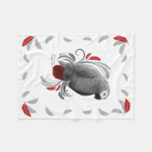 Afrikaanse Grijze Blanket Fleece Deken (Voorkant (Horizontaal))