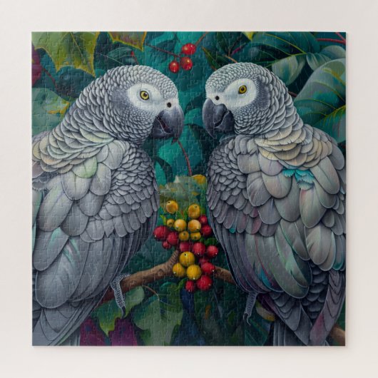 Afrikaanse Grijze Kaki-Bes Duet Legpuzzel (Verticaal)