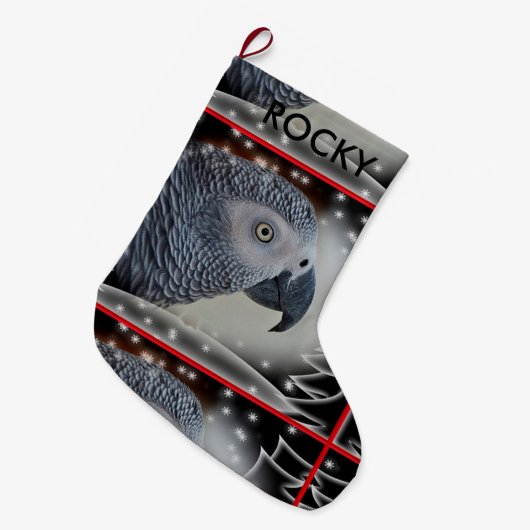 Afrikaanse grijze kerst grote kerstsok (Voorkant (Hangend))