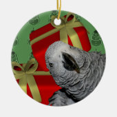 Afrikaanse grijze kerst keramisch ornament (Voorkant)