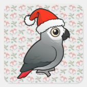 Afrikaanse grijze kerstman vierkante sticker (Voorkant)