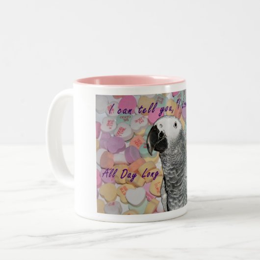 Afrikaanse Grijze Liefde Mok (Voorkant links)