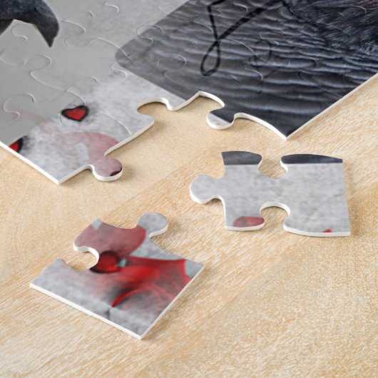 Afrikaanse grijze liefdesbrieven legpuzzel (Zijkant)