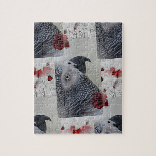 Afrikaanse grijze liefdesbrieven legpuzzel (Verticaal)