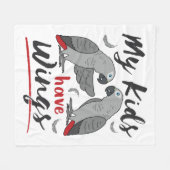Afrikaanse grijze mam pa Mijn Kinderen hebben wing Fleece Deken (Voorkant (Horizontaal))