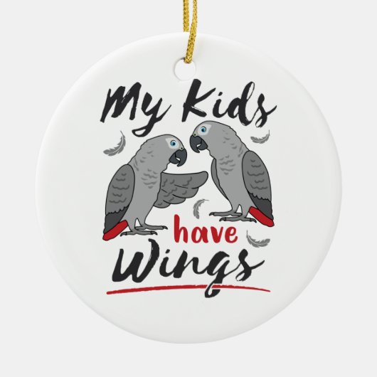Afrikaanse grijze mam pa Mijn Kinderen hebben wing Keramisch Ornament (Voorkant)