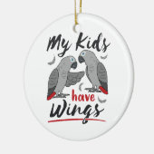 Afrikaanse grijze mam pa Mijn Kinderen hebben wing Keramisch Ornament (Links)