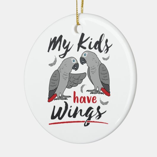 Afrikaanse grijze mam pa Mijn Kinderen hebben wing Keramisch Ornament (Links)
