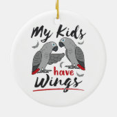 Afrikaanse grijze mam pa Mijn Kinderen hebben wing Keramisch Ornament (Achterkant)