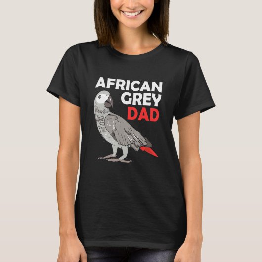 Afrikaanse grijze papaver Congo-vogelvader T-shirt (Voorkant)